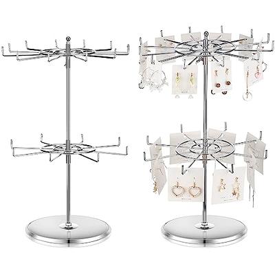 2 Pieces Retail Display Stands 3 Tiers Jewelry Spinner Display Racks  Countertop Rotating Keychain Earring Necklace Stands Heavy Duty Adjustable  Vendor