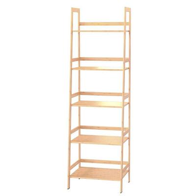 BYBLIGHT 56.5 in. White Wood 5-Shelf Ladder Bookcase Modern