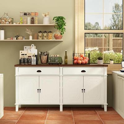 FUFU&GAGA 6-door Kitchen Pantry Cabinet Storage Hutch with