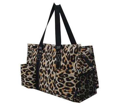 Monogrammed Leopard Print Tote Bag