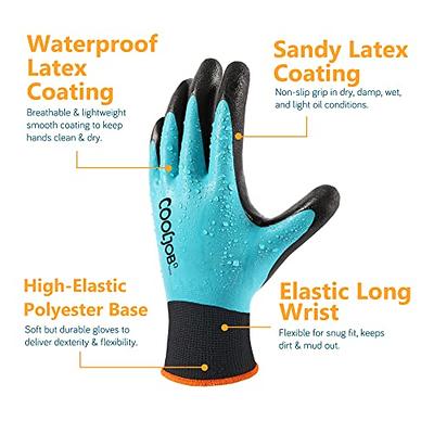 COOLJOB Large Garden Work Gloves for Men Women Non-slip, 10 Pairs