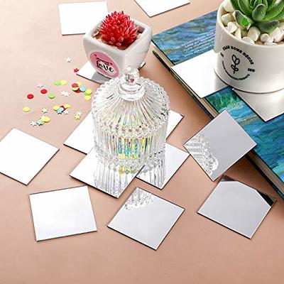 Jetec 25 Pieces Mini Size Acrylic Square Mirror Adhesive Small Square Mirror  Craft Mirror Tiles for Crafts and DIY Projects Supplies(3 Inches) 25 3  Inches