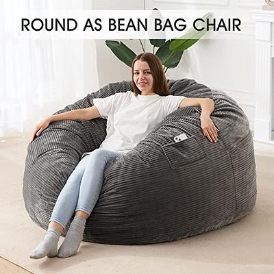 Faux Leather Bean Bag Chairs Bean Bag Sofa with Filler Bean Bag Chair Set  Corner Pouf Ottoman Footstool for Bedroom Living Room Garden,Comfy Floor
