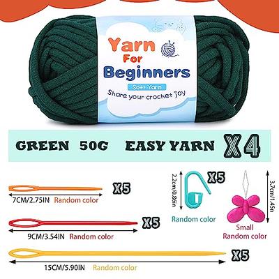 Yarn for Crocheting and Knitting Cotton Crochet Knitting Yarn for Beginners  with Easy-to-See Stitches Cotton-Nylon Blend Easy Yarn for Beginners Crochet  Kit(3x50g)-Yellow+White+Green - Yahoo Shopping