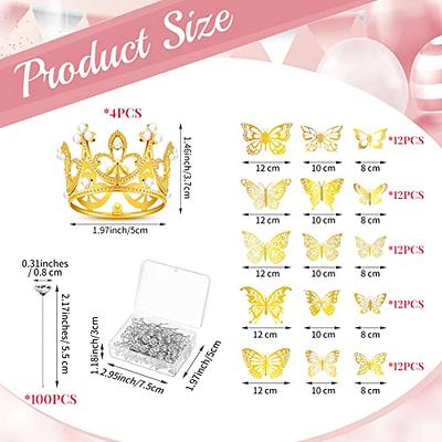 Ctosree 242 Pcs Valentine's Day Flower Bouquet Accessories Flower Wrapping  Paper Waterproof Gold Edge Bouquet Pins 3D Gold Butterfly Decor Satin