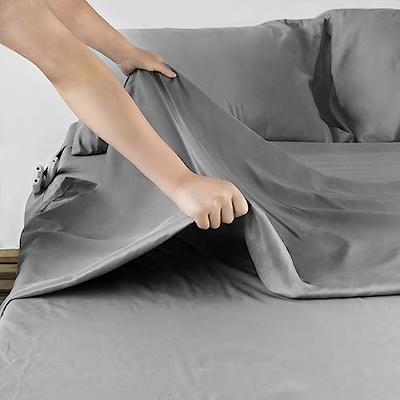  Deep Pocket Twin Sheets Set for Air Mattress - Extra Deep  Pocket Twin Sheet Sets - 4 Piece Bed Set Fade Resistant Fits 16in to 24in  Pillow Top Air Bed Mattress(Grey) 