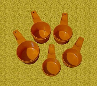 Orange Tupperware Measuring Spoons 