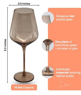 Stemmed Champagne Flute Glasses in Rose Gold-Tone Finish, Set of 6