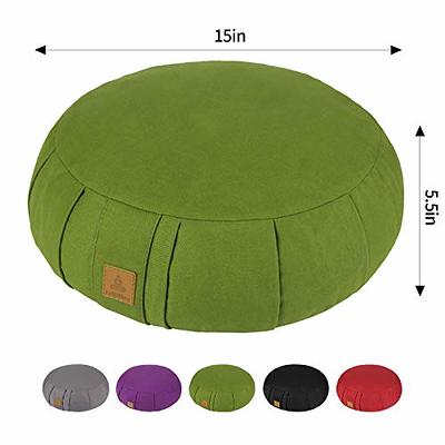 FelizMax Round Zafu Meditation Cushion, Zabuton Meditation Pillow, Yoga  Bolster/Pillow, Floor seat, Zippered Organic Cotton Cover, Natural  Buckwheat, Kneeling Pillow - 5 Colors and Large Black