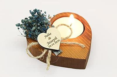 Personalized Heart Shaped Candle Holders,Wedding Favors,Guest Gifts,  Candleholders and Tealights, Funeral Favors,Bridal Shower Candles, Favors  For