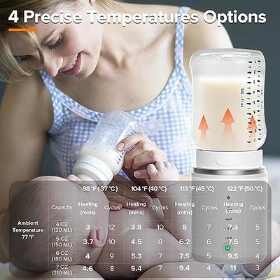 Portable Bottle Warmer Fast Heating 3 Leak-Proof Adapters, Cordless  Rechargeable