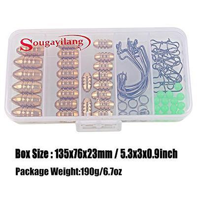 Sougayilang Fishing Sinkers Set with Brass Sinker Weights Jig Hooks Fishing  Swivel Ring Connector Plastic Box for Freshwater Saltwater Bass Fishing -  Yahoo Shopping