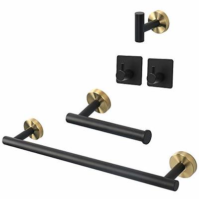 Dropship Bathroom Hardware Set; Matte Black Stainless Steel Bathroom  Hardware Set; Including 16 Hand Towel Bar; Toilet Paper Holder; Robe Towel  Hooks; Round Wall Mounted Set Bathroom Accessories Kit to Sell Online