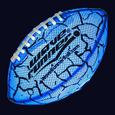 OMOTIYA LED Glow in The Dark Football, Light Up Football, Official Size 6  Football for Kids, Juniors with Pre-Installed Batteries, Pump, Orange