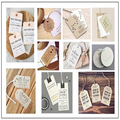  Hang Tags with Strings Attached - Custom Tags for Handmade  Items, Handmade with Love Tags Personalized Gift Tags with String Attached
