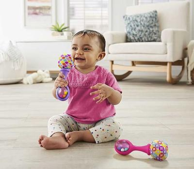 Fisher-Price Baby Rattle ‘n Rock Maracas Toys, Set Of 2 For Infants 3+  Months, High Contrast