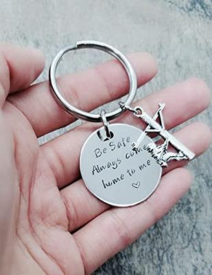 LIBOOI Drive Safe Keychain, Have Fun Be Safe Make Good Choices Stainless Steel Keychain Christmas Birthday Gifts