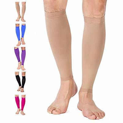 Womens Compression Footless Tights for Lymphedema 20-30mmHg - Beige, Medium  