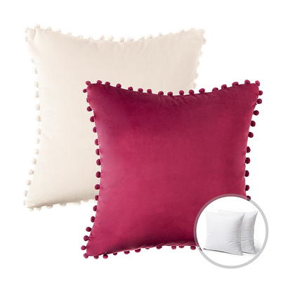 Phantoscope Christmas holiday Decorative Throw Pillow with insert, Silky  Velvet Series, 20 x 20, Dark Red, 1 Pack