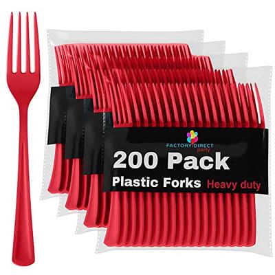 100pcs Clear Plastic Forks Heavy Duty Plastic Utensils Disposable Forks  Fancy Plastic Cutlery