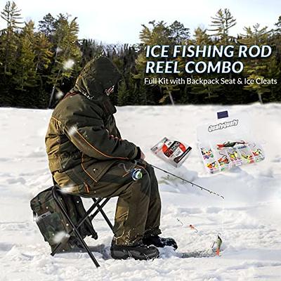  QualyQualy Ice Fishing Rod and Reel Combo 26 inch