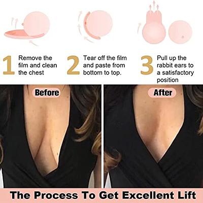 Reusable Adhesive Silicone Women Nipple Covers, Women Push up Breast Lift  Pasties - Beige