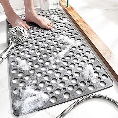 PADOOR Bathtub-Mat Non Slip with Suction Cups and Drain Holes, Machine  Washable Shower Mat Anti Slip Bath Mat for Tub for Kids (14x27 Gray)