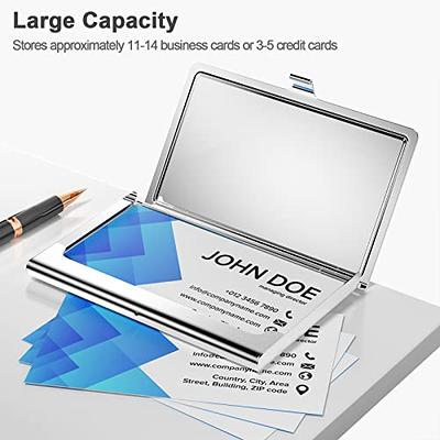 Outus 2 Pieces Business Card Holder, Vertical Version PU Leather Business  Card Case Pocket Business Name Card Holder with Magnetic Shut Credit Card  ID