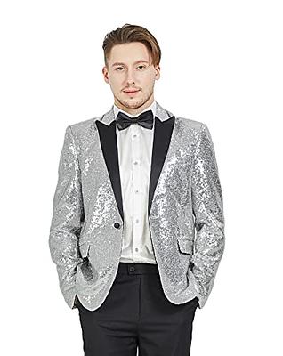 MAGE MALE Mens Tails Slim Fit Tailcoat Sequin Dress Coat