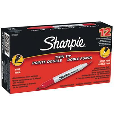 Sharpie Twin Tip Permanent Markers FineUltra Fine Points Red Pack