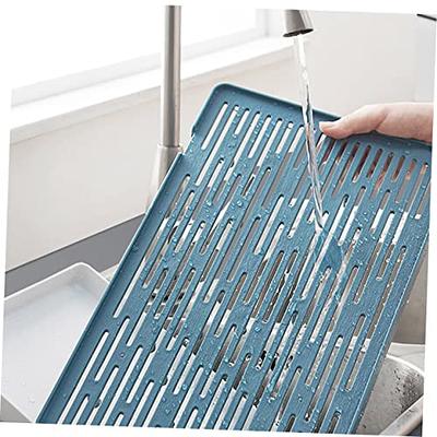 Plastic Dish Drainer Tray-Kitchen Ware Cutlery Drain Storage Rack Organizer  1pc