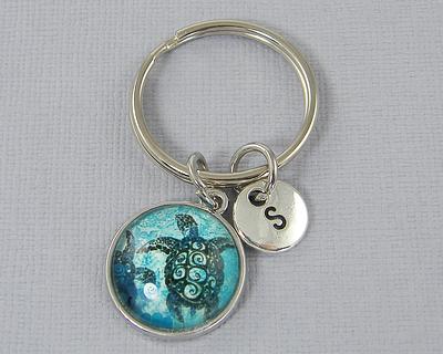 Ocean Letter Keychain, Resin Accessories, Personalized Alphabet Keychain,  Beach Themed 