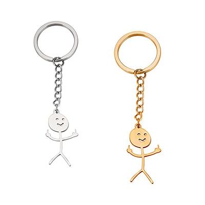 Fuqimanman2020 Funny Doodle Stainless Steel Keychain Smiley Middle Finger  Pendant Keyring BBF Gift Long Distance Friendship Jewelry for Men Women(Set  2) - Yahoo Shopping