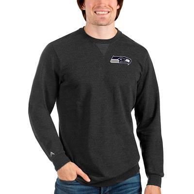 Men's Atlanta Braves Antigua Heathered Charcoal Reward Crewneck Pullover  Sweatshirt