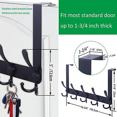 WEBI Over The Door Hook Door Hanger Hook Rack with 5 Tri Hooks for Hanging  Coats