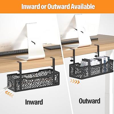 Under Desk Cable Management Box, Cinati Cable Management Box Wall Mounted,  Metal Cord Organizer for Desk to Conceal Power Strips & Wire, Desk Cable