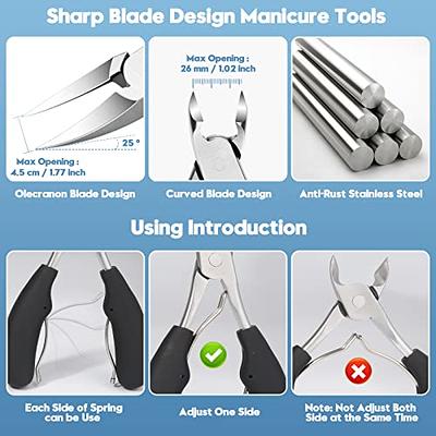 (6 Pack) Toe Nail Clippers Toenail Clippers and Fingernail Clipper Set,  Premium Stainless Steel Ultra Sharp Sturdy Curved Edge Cutter Trimmer  Finger