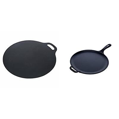 Victoria Cast Iron Pizza Crepe Pan, Dosa, Roti Tawa, Budare, 15 Inch, Black  & 12-Inch