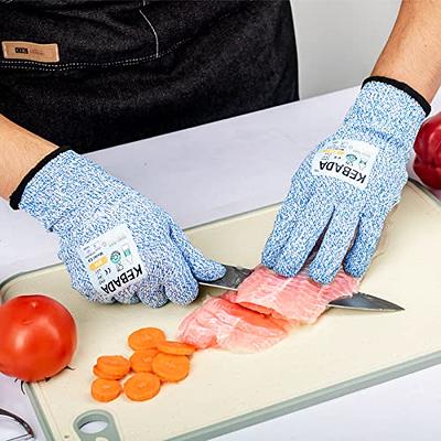 mearens Cut Resistant Gloves, Food Grade Safety Gloves Kitchen Anti Cut Gloves for Cutting, Level 5 Proof Cutting Work Gloves (Large)