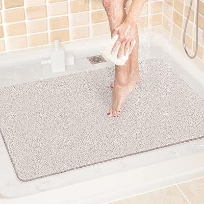 Shower Mat Non-Slip, 24x 24 Inch Square, Soft Comfort Bath Mats with  Drainage Holes, PVC Loofah Massage Shower Floor Mat for Shower, Bathroom,  Wet