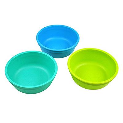 Pyrex (2) 7200 2-Cup Glass Food Storage Bowls and (2) 7200-PC Sea Glass Blue Plastic Lids, Green