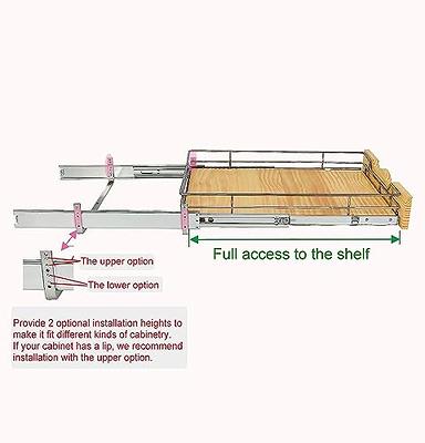 LOVMOR 2 Tier 11 W x 18 D, Individual Pull Organizer Kitchen Cabinet  Storage Sliding Shelves - Yahoo Shopping