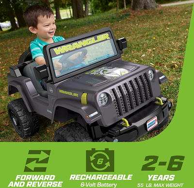 Power Wheels Jeep Wrangler Toddler Ride-On Toy with Driving Sounds,  Multi-Terrain Traction, Gray - Yahoo Shopping