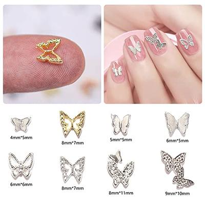 SILPECWEE 32pcs Zodiac Nail Charms 3D Gold Constellation Heart Butterfly  Nail Jewels Dangle Alloy Nail Art Charms Nail Rhinestones Charms for Nails