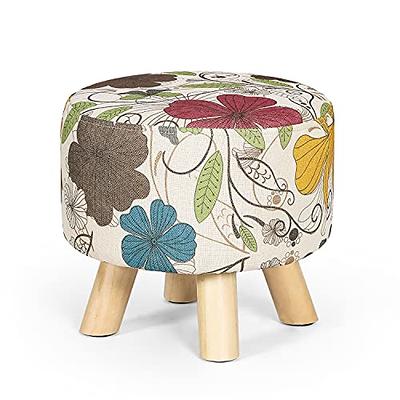 Linen Small Foot Stool Ottomans Multifunctional Footrest Storage Ottoman  Upholst