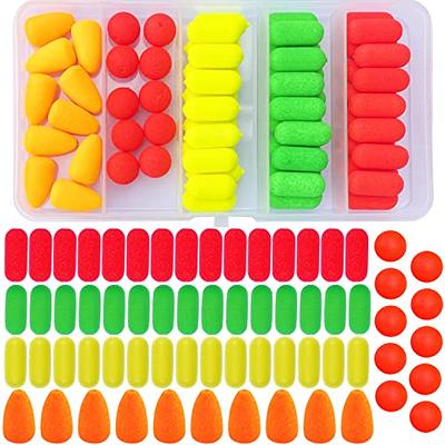 MAFIMOEA 80/60/45 PCS Bullet Fishing Foam Floats Snell Float Surf Pompano  Rigs Float for Spinner Rig Making Fly Fishing Strike Indicators for Trout  Catfish Walleye (Green, M/60PCS), Corks, Floats & Bobbers 