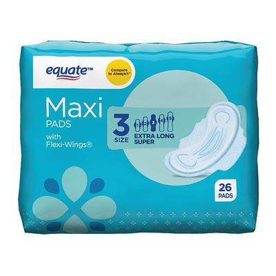 Always Maxi Size 4 Overnight Pads with Wings, Unscented, 26 Count (Pack of  2) : : Health & Personal Care