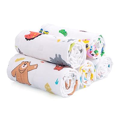 Yoofoss Muslin Burp Cloths for Baby 10 Pack 100% Cotton Baby Washcloths for  Boys Girls Large 20''X10'' Super Soft and Absorbent Apricot White