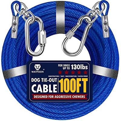 PNBO Dog Tie Out Cable 20ft Dog Runner for Yard Steel Wire Dog Leash Cable with Durable Superior Clips,Dog Chains for Outside Dog Lead for Large