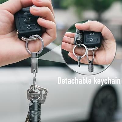 FEGVE Keychain Clip, Titanium Belt Clip Key Clip with Key Ring, Key Chain  Clip Belt Key Holder Black Keychain for men (Black)